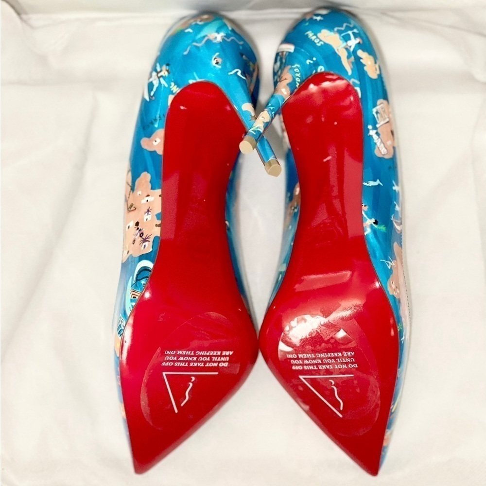 Christian Louboutin Hot Chick pumps 100mm patent blue Greek Odyssey EU39 - Picture 11 of 13